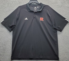 Adidas Climacool Rutgers University Polo Shirt Men's XL Black Golf Performance
