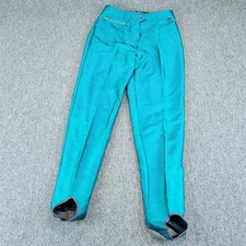 Obermeyer Womens Vintage Ski Pants 10 Regular Teal Wool Blend Stirrup USA Made