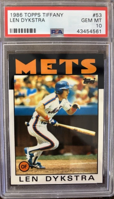 1986 Topps Tiffany Lenny Dykstra #53 Collector's Edition New York Mets PSA 10