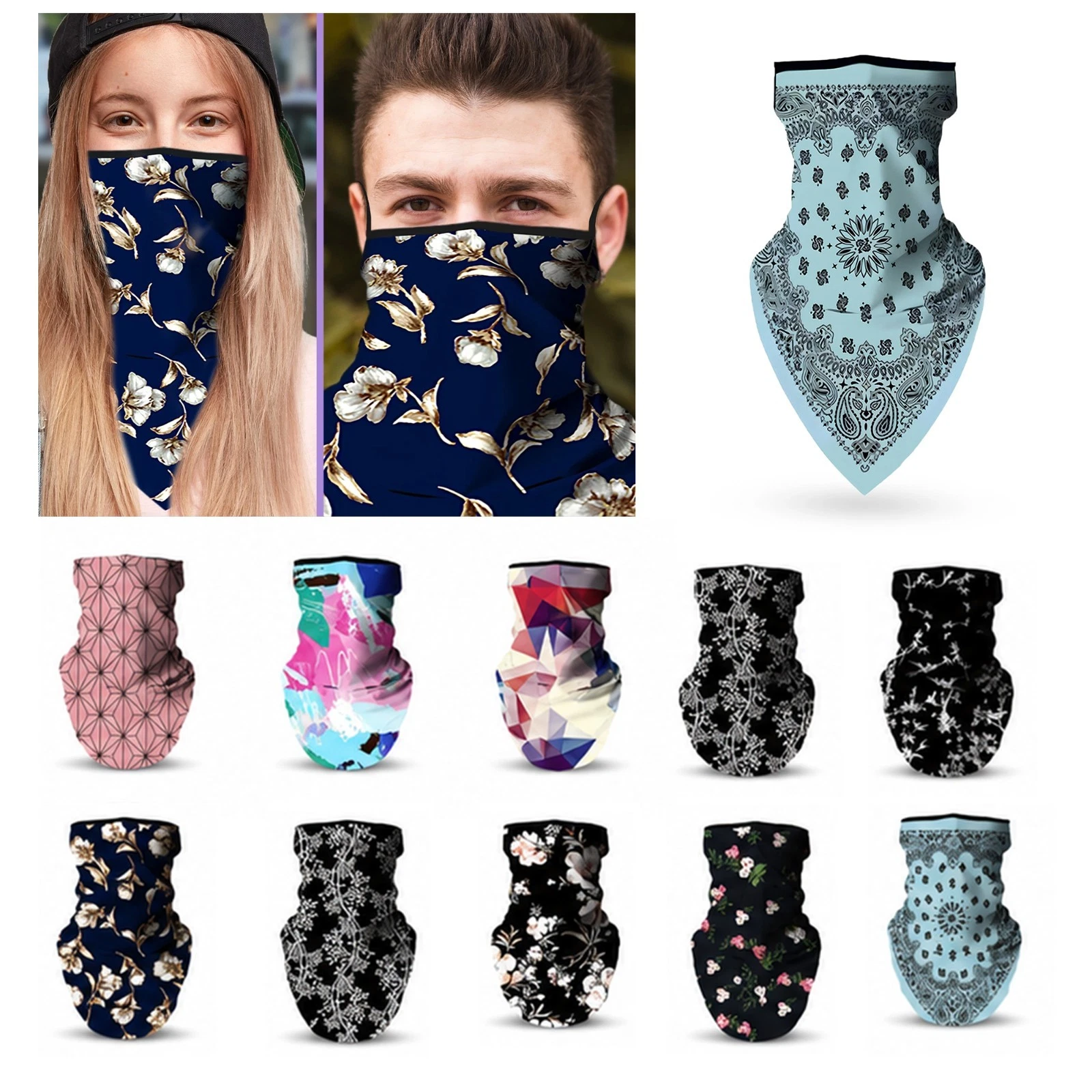 Neck Gaiter Bandana Snood Face Cover Balaclava Cycling Running Joblot 50pcs