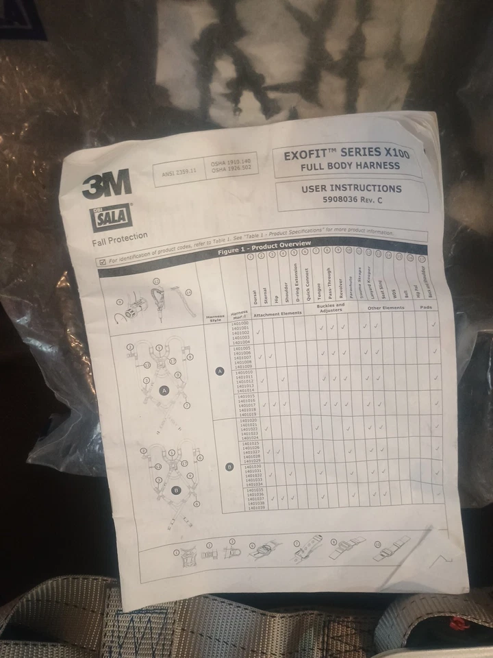 3M Sala, EXOFIT Series X100 Full Body Safety Harness  Easy Click OSHA Approved - Image 3 of 4