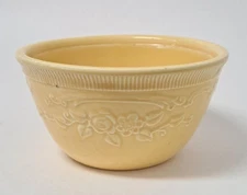 Vintage Oven Serve Bowl Homer Laughlin Pottery Embossed with Flowers and Leaves