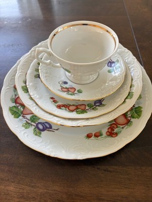 Wawel Poland China Fruit Garland 5 Piece Place Setting Service For 5