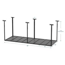 3x8ft Overhead Garage Storage Rack, Heavy Duty Adjustable Ceiling Mounted 750LBS