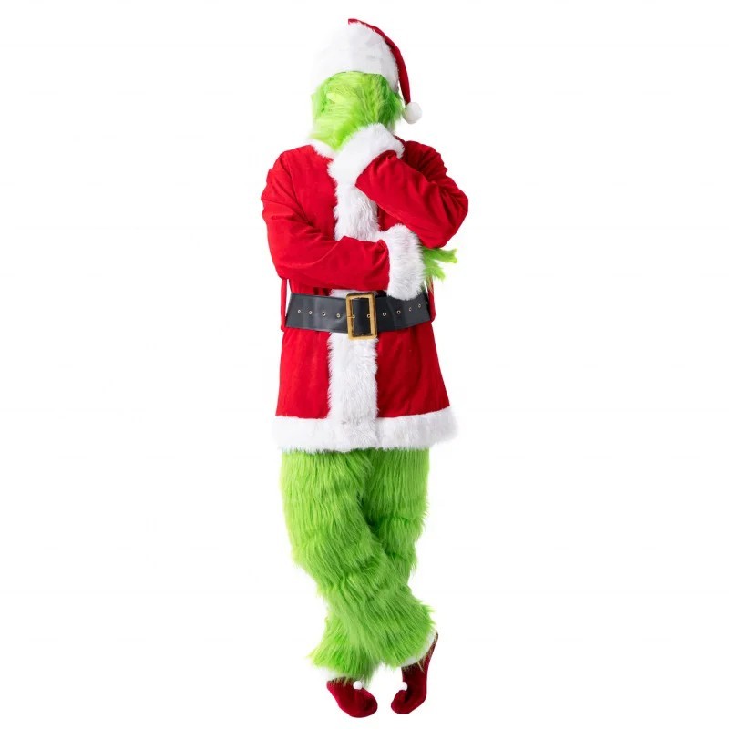 Christmas The Grinch Thickened Adult Santa Claus Complete Costume – S to XXXL