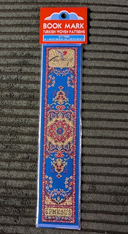NEW Turkish Woven Patterns Carpet Bookmark Blue EPHESUS Türkiye Turkey Rug w/Tag