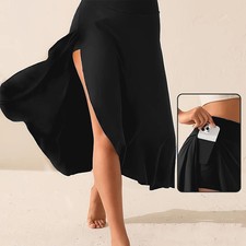 European American Style Street Retro Trend Irregular Elegant Flounce Drape Skirt