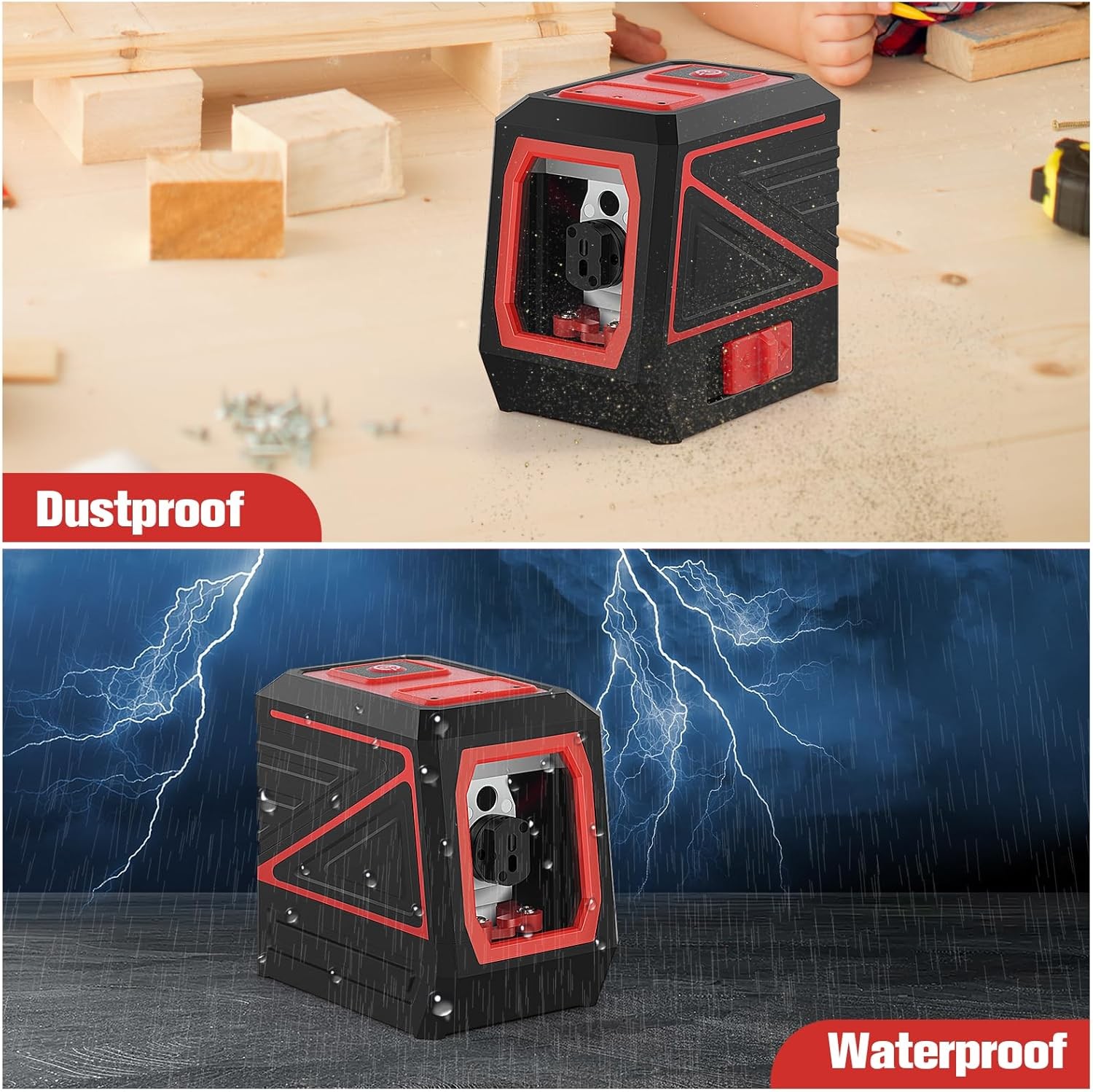 Green Laser Level with Tripod, Self-Leveling 100ft Cross Line Laser, Lazer Level