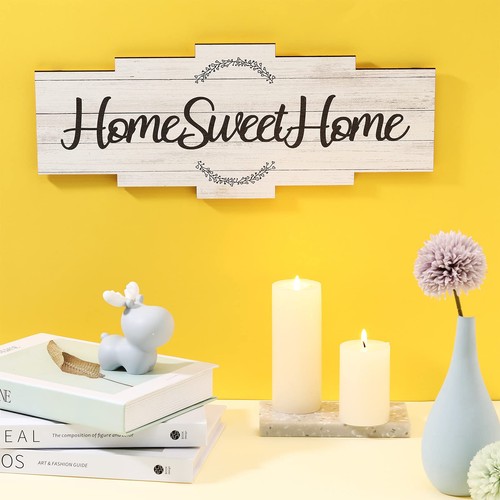 Home Sweet Home Sign, Rustic Wood Room Wall Decor, Farmhouse Plaque Wall Hang... - Picture 3 of 6