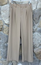 Old Navy Sleektech Trousers Size XS Beige Tan High Rise Go Dry Flowy Wide Leg