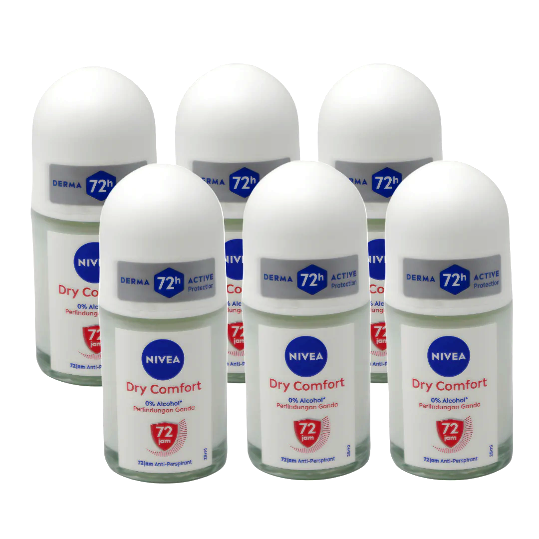 6 Pack Nivea Women Dry Comfort Roll-On Deodorant 25ml | eBay