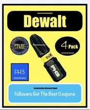 Pack of 4 Dewalt Flextorq 1" Phillips #3 Insert Drill Bit IMPACT READY PH3