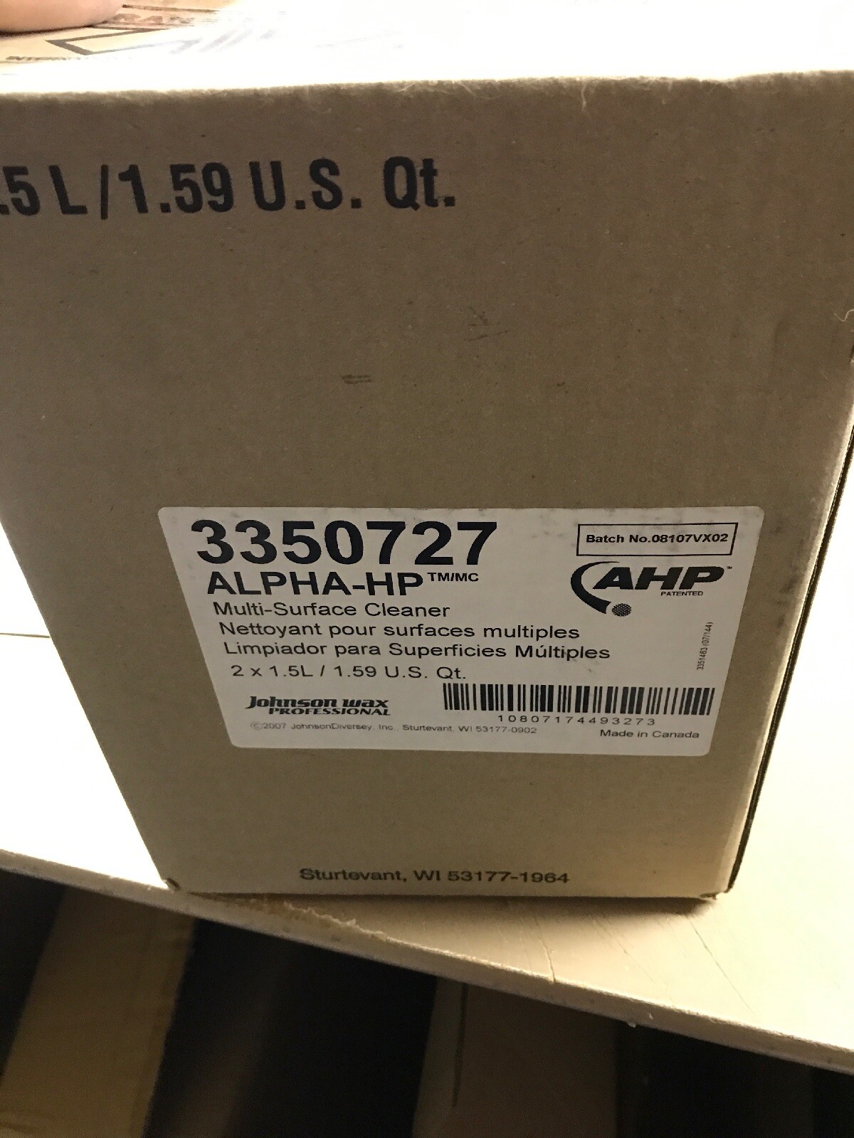 Lot Of 2 Diversey AlphaHP Multi Surface Cleaner 3350727 1.5L Each RTD