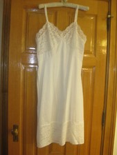 NOS 1960s Vanity Fair White Slip Dress Lingerie Nightgown Sz 38 Tricot Nylon