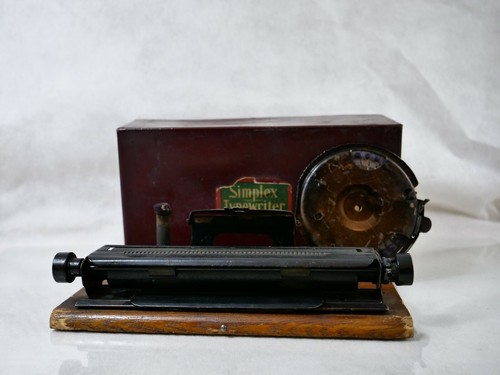 Simplex Typewriter USA 1907 machine à écrire jouet tôle ancien 21,5 cm RARE toy - Imagen 4 de 12