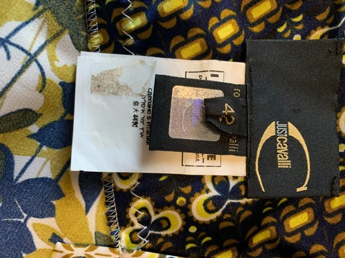 Women`s silk dress Roberto Cavalli ( JustCavalli) size 42 floral color - Picture 3 of 3