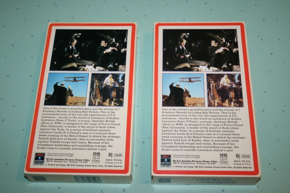 Vintage Lawrence of Arabia Parts 1 & 2 VHS Video 1962 Two Box Set FREE SHIP - Image 3 of 4