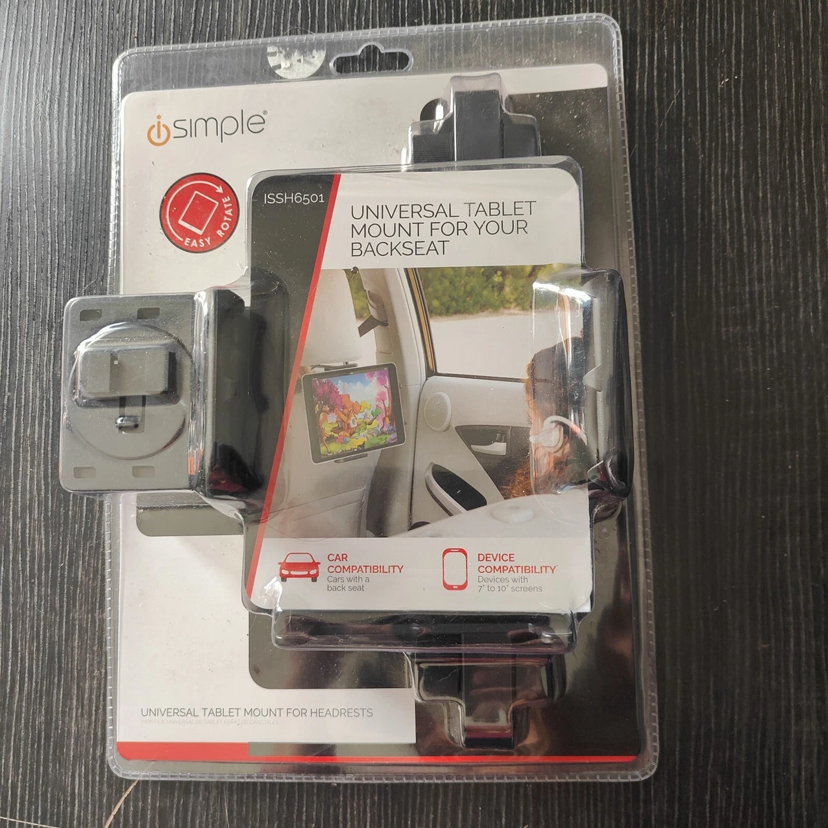 NEW iSimple ISSH6501 StrongHold Headrest Mount for Most 7" - 10.2" Tablets