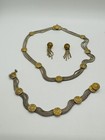 TURKISH ANATOLI BYZANTINE 925 STERLING VERMEIL NECKLACE BRACELET EARRING SET