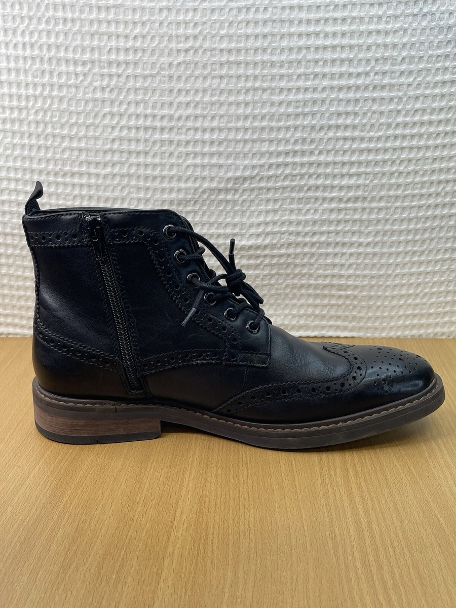 Men\'s MORETTI Birmingham Side Zip Beautiful Fine Black Leather Wingtip Boots Zip Boot Black | Thomas Bird | tblon.com main image 3