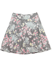 Talbots Pleated Midi A-Line Skirt 8 Blue Pink Floral Lined Full Women's 8