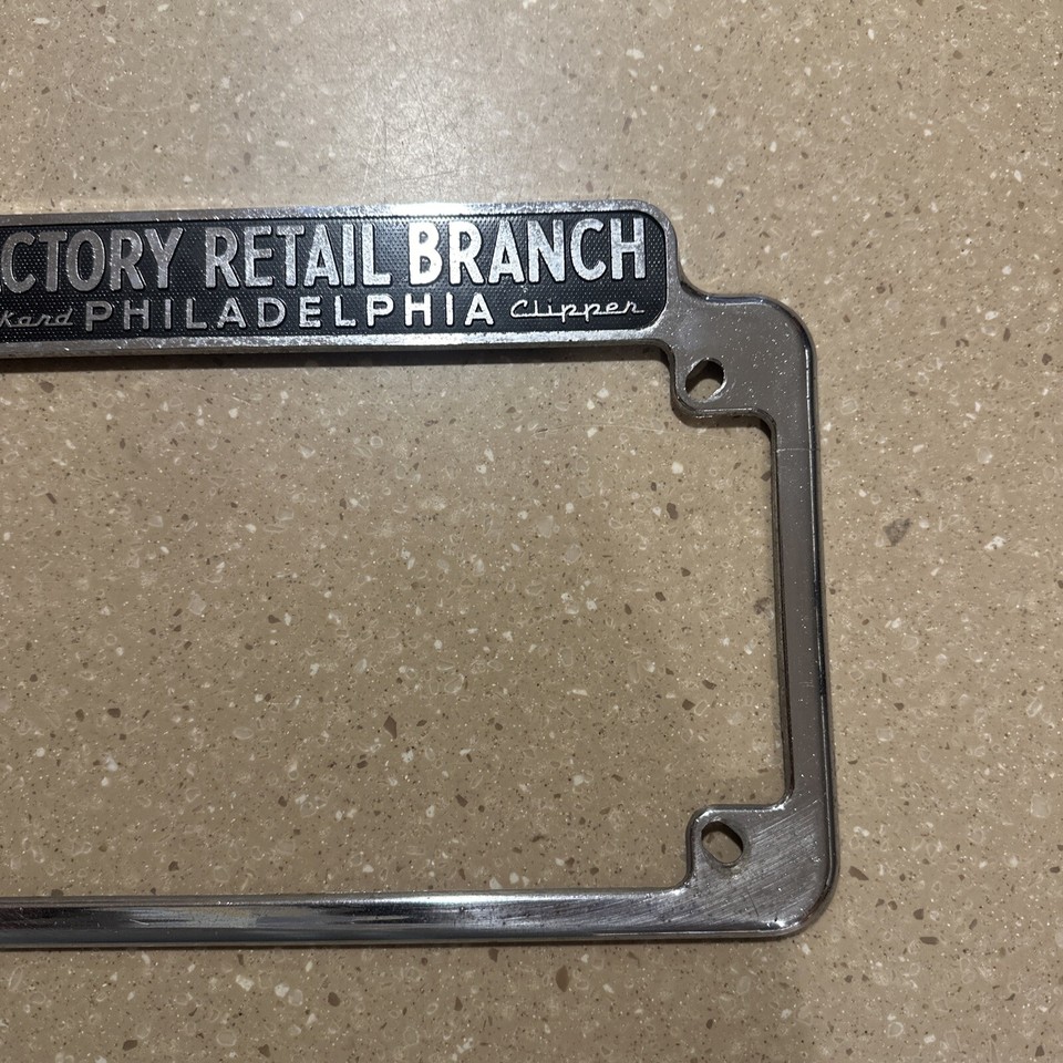 RARE Factory Retail Packard Clipper License Plate Frame Philadelphia PA