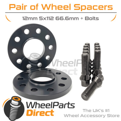 Spacers (2) & Bolts 12mm for Merc S-Class [W221] 06-13 On Aftermarket Wheels