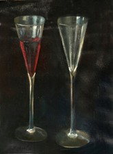 Cabernet Sauvignon Toast 14x11 in. Original Oil on canvas  HALL GROAT II