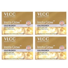 VLCC Insta Glow Gold Bleach - 30g X 4 (Pack of 4) Skin Brightening Bleach