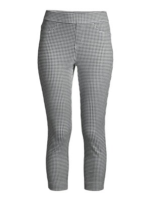 Time and Tru Women's Knit Jegging, Leggings Capri, Color: Black White Check
