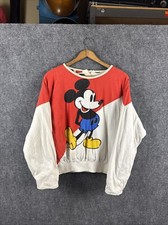 Vintage 1990s Women's Mickey Mouse Reversible Sweater One Size Fits All/ Large 