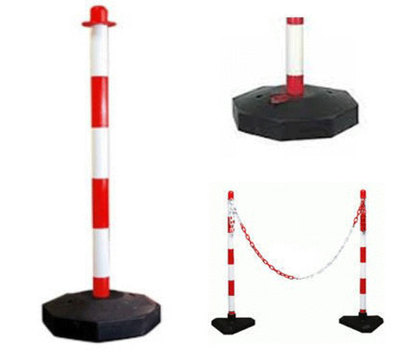 Kaiserkraft | Set di paletti con catena | base in plastica rotonda | da
