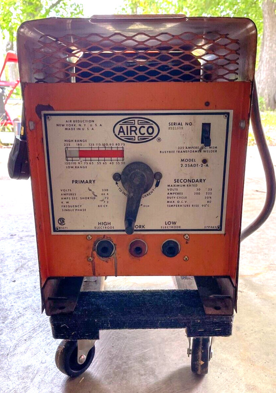 AIRCO WELDER 2.25 ADT-2-A 220V great working condition, no leads! New power cord