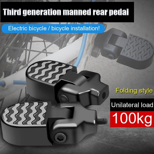 Aluminum Alloy Folding Footrest Pegs Bike Rear Pedals for Electric MTB Bicycle