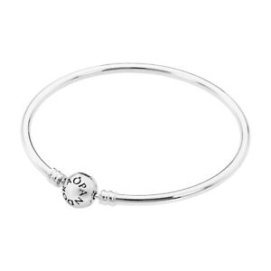 Details about Pandora Moments Charm Bangle Silver Bracelet 59071321