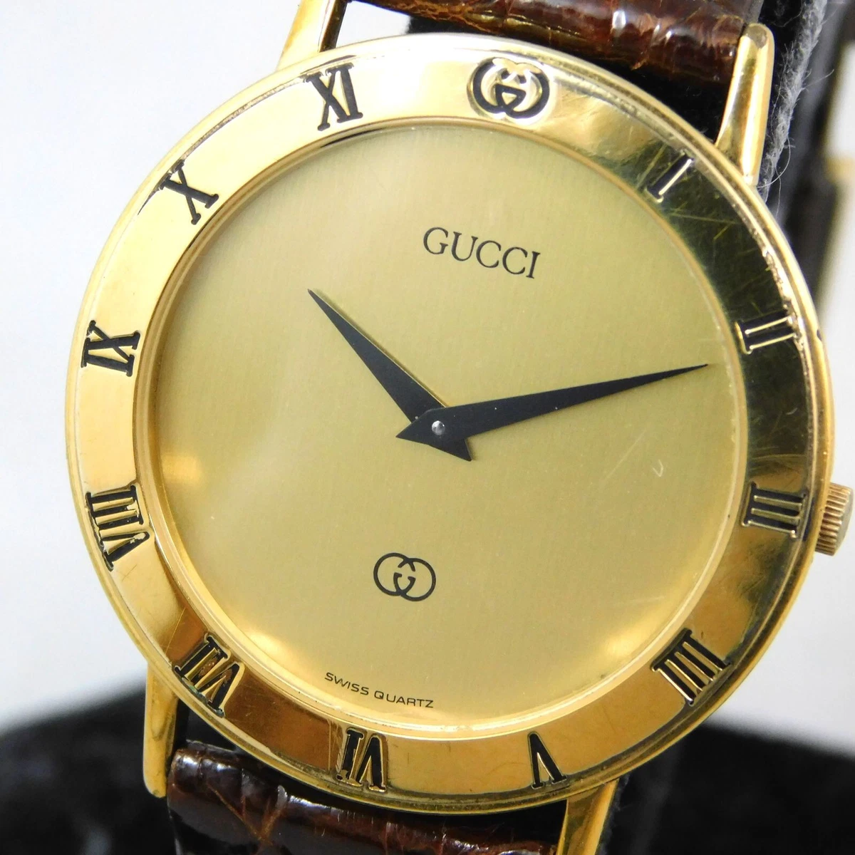 GUCCI 3000M GOLD VINTAGE SWISS MADE WATCH QUARTZ E858