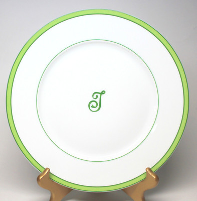 New! RAYNAUD Limoges TROPIC GREEN 10 3/4'' Banded Dinner Plate - Mono T