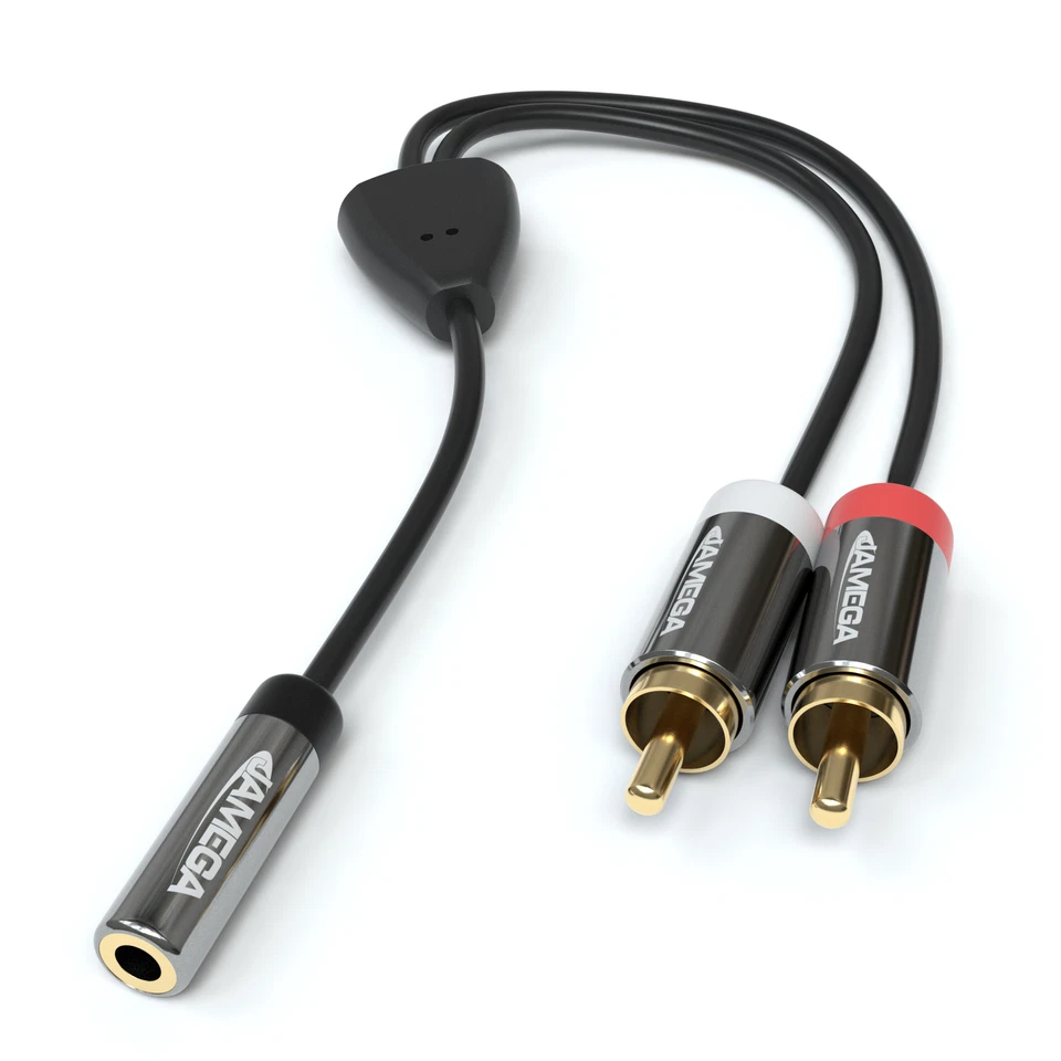 Cinch Klinke Adapter Aux zu Cinch 3.5mm Klinken Buchse auf 2 RCA Cinch Stecker - Bild 2 von 4