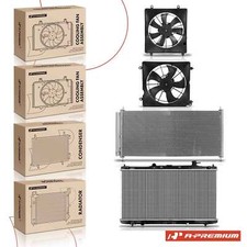 A-Premium 4 Radiator & AC Condenser & Cooling Fan Kit for Acura TLX 2015-2020