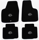 New! 1977-2020 Chevy Impala Carpet Floor Mats Black w/ Embroidered Logo Silver A