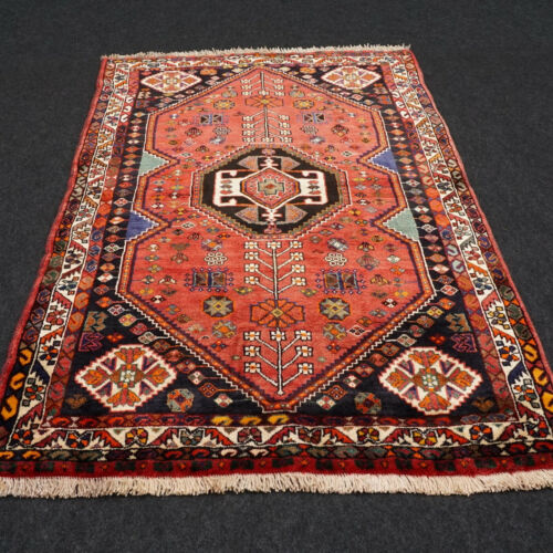 Alfombra oriental Gashgai 162 x 108 cm roja Shiraz alfombra persa anudada a mano alfombra - Imagen 1 de 11