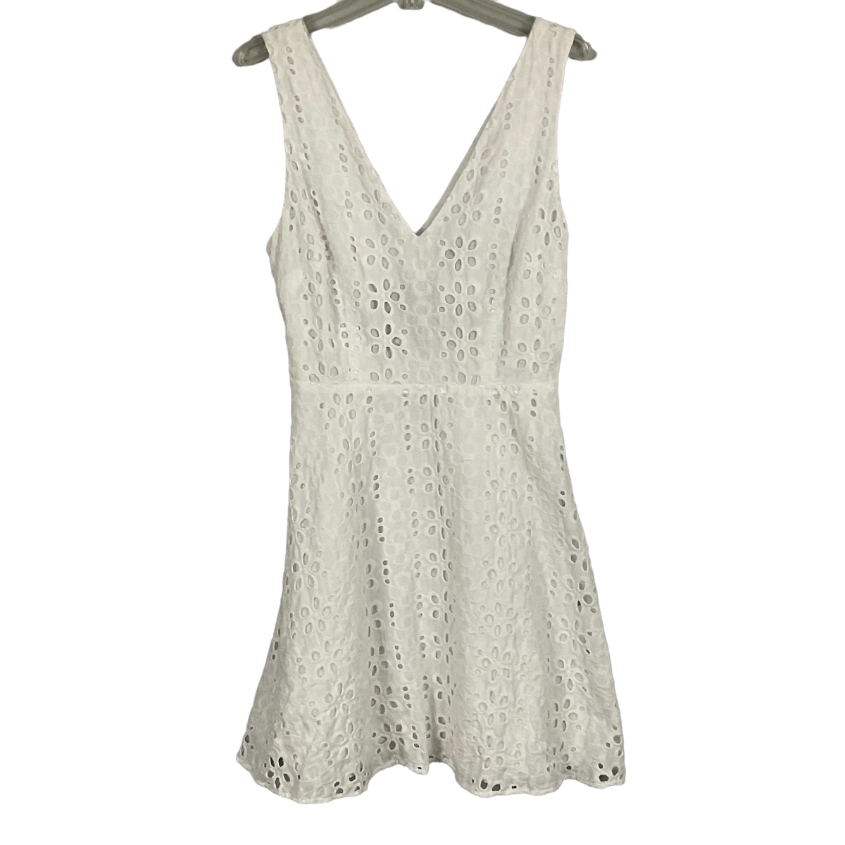 green emerald velvet dress White Eyelet Fit and Flare Mini Dress