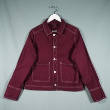 Bdg Urban Outfitters Denim Jacket Womens Medium Red Folding Cuff Button Preloved
