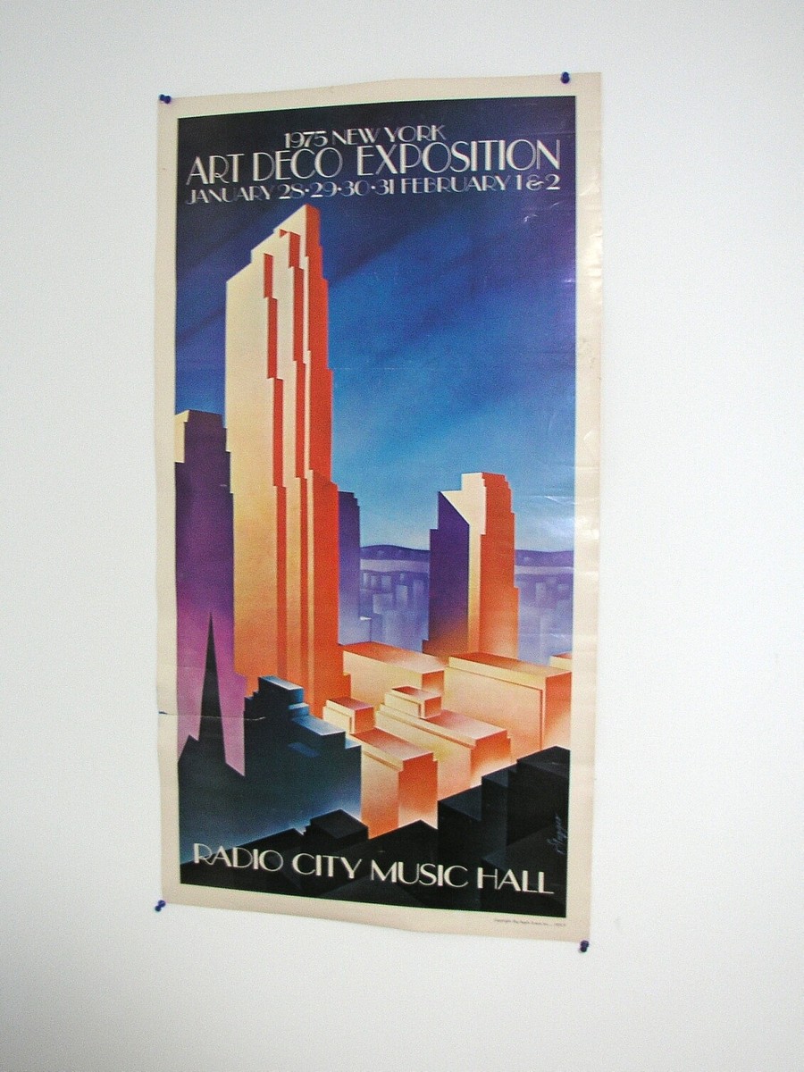 1975 Radio Music City Hall Art Deco Exposition Poster & CATALOGUE