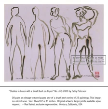 C Peterson 2000 Studies on Paper * Oil Painting * Abstract Dancers Ghost Figures