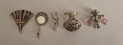 10 Stück Vintage 925 Sterling Silber Charms Ideal Starter Pack Wiegt 19 Gramm