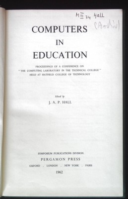 Computers in Education. International Tracts in Computer Science and Technology 