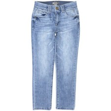 Democracy Ab Technology Straight Leg Jeans Light Wash Slimming Stretch Womens 4