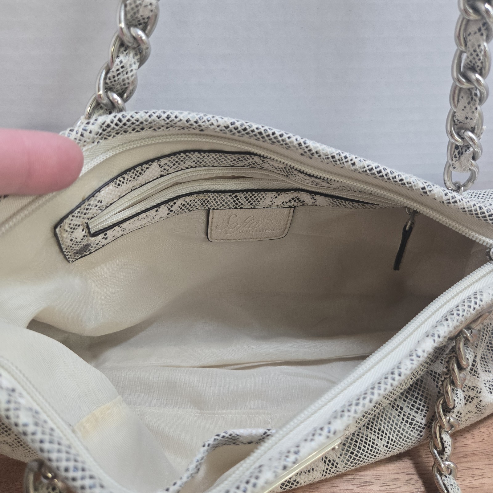 Sofia by Sofia Vergara Snakeskin Print Shoulder B… - image 10