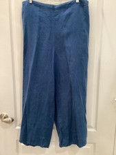 NWT FLAX Social Flood, Ocean Blue, 100% Linen Pants, Large